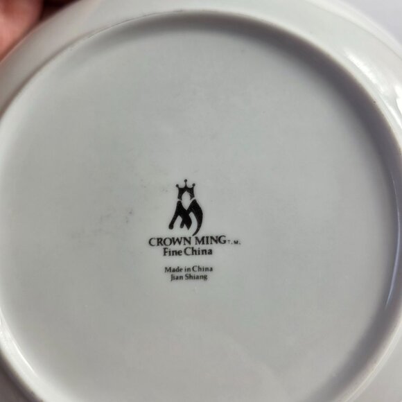 TWO Crown Ming Queen's Lace Soup Bowls White Flowers Platinum Trim - Picture 16 of 16